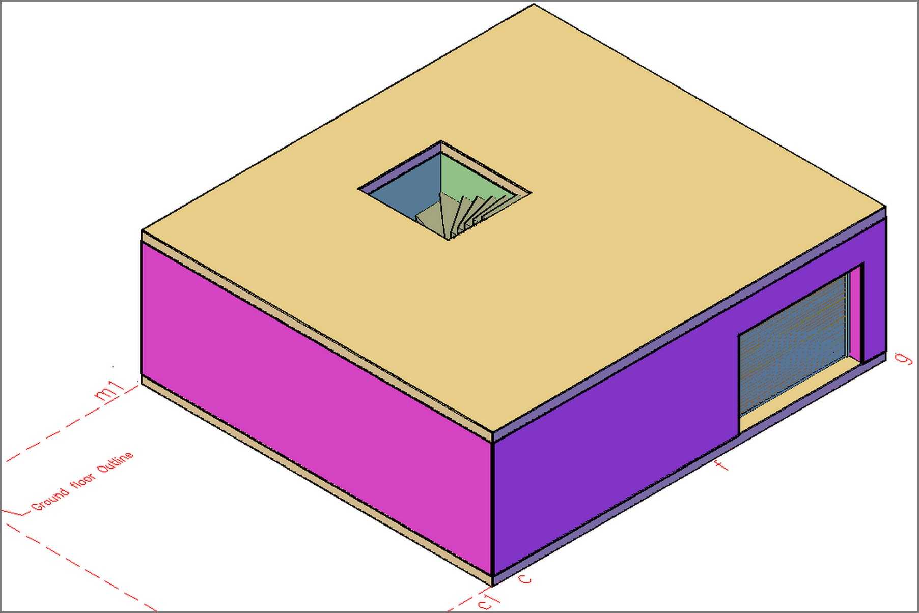 Fig.2.1.6.10 - Basement 3dView - Stair h21190 basem slabStarHole 800600