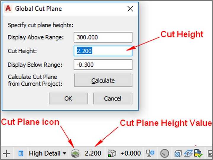 Fig.--- StatusBar globalCutPlane