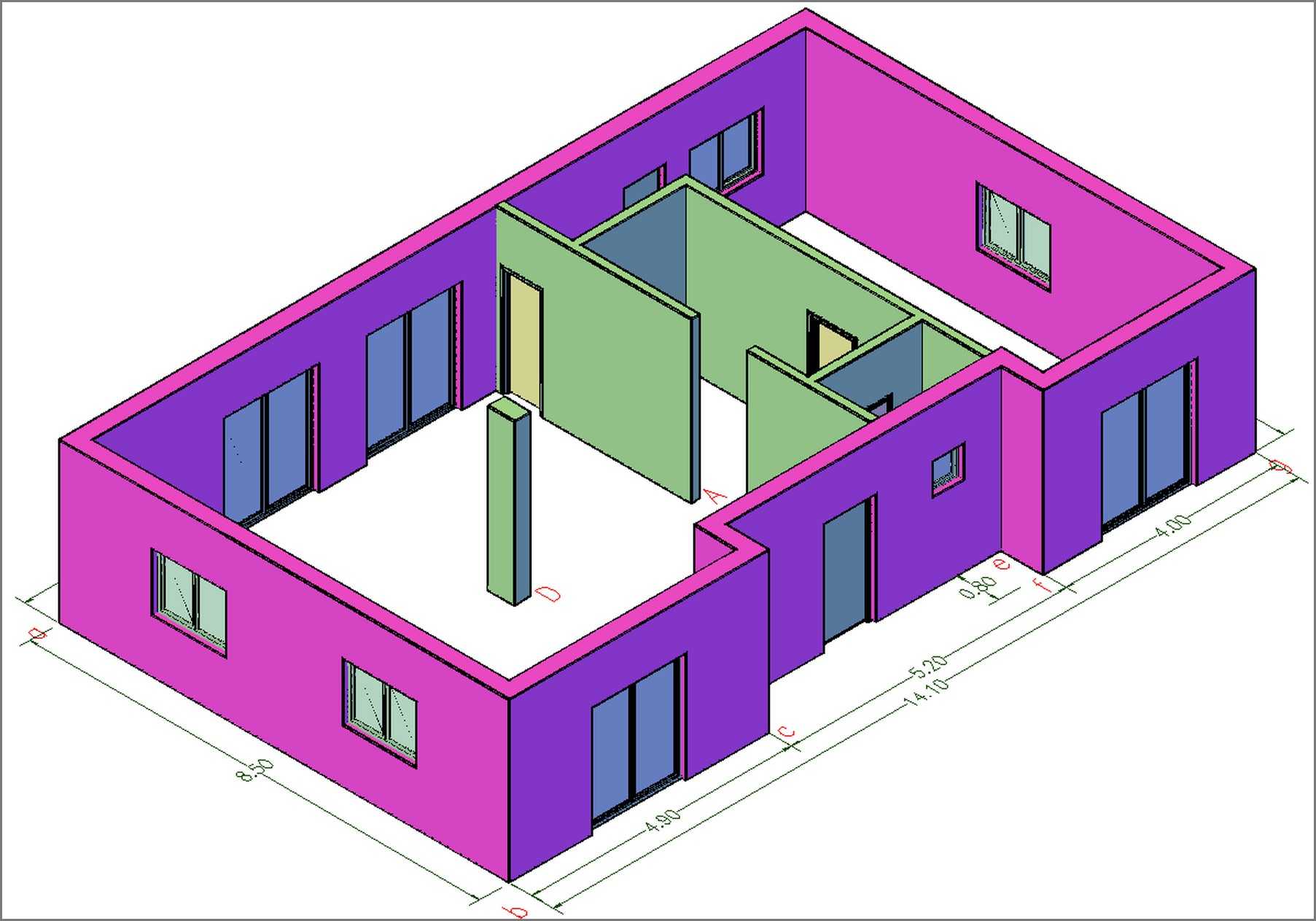 Fig.2.1.5.9 Basement - Doors - Windows h21190 groundFloor 3dOpenings 800533