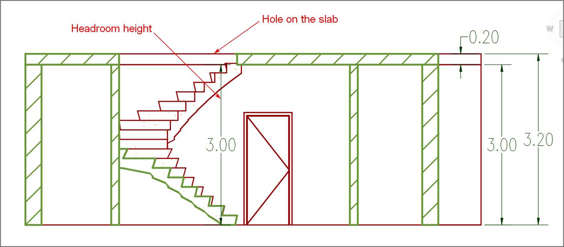 Fig.2.1.7.5 - basement stair h21190 groundFloor sectionStairInterfer t800267