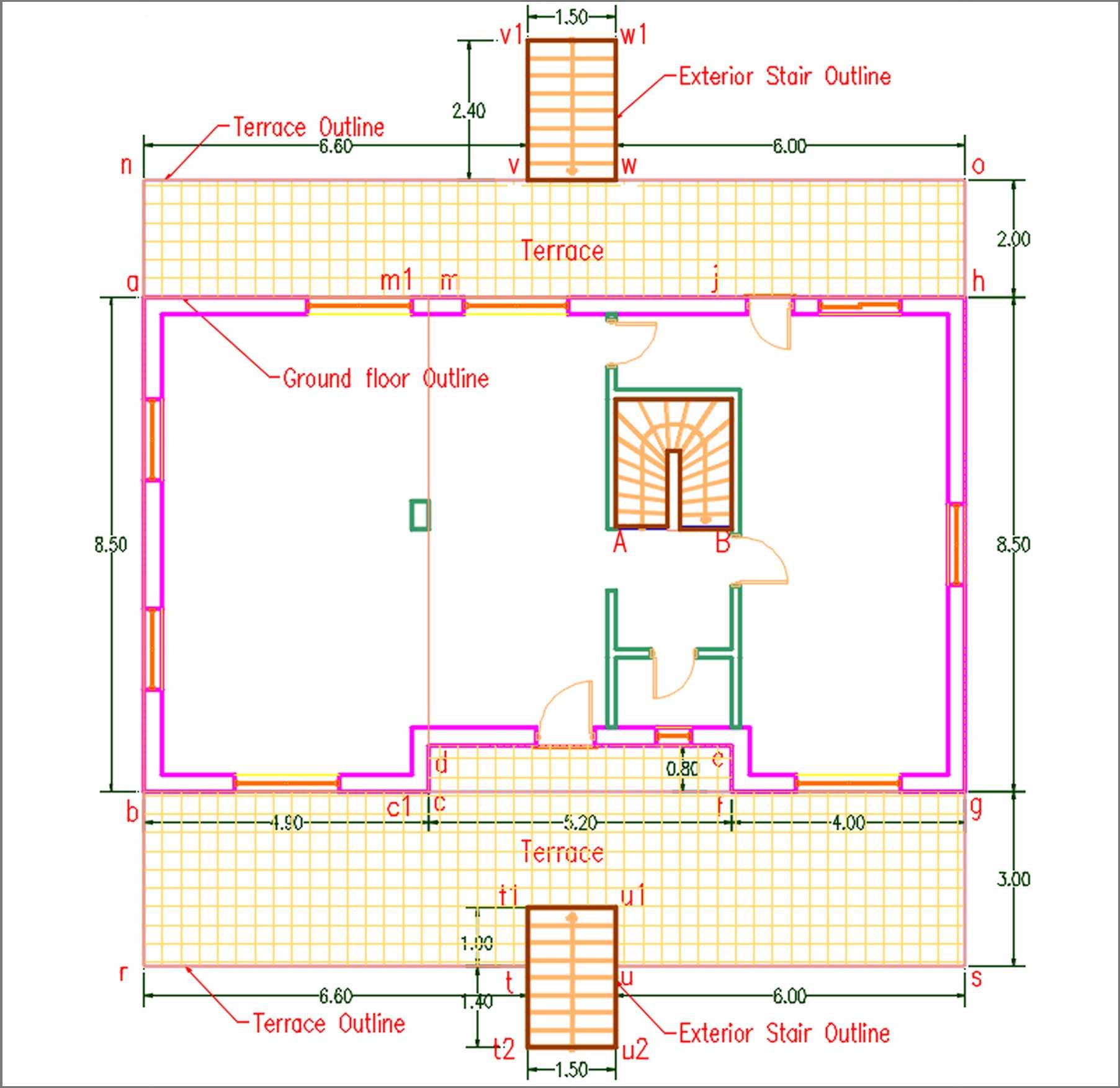 Fig.2.2.7.10 - Ground floor 3dView - Stair h21190 groundFloor 3d 800533