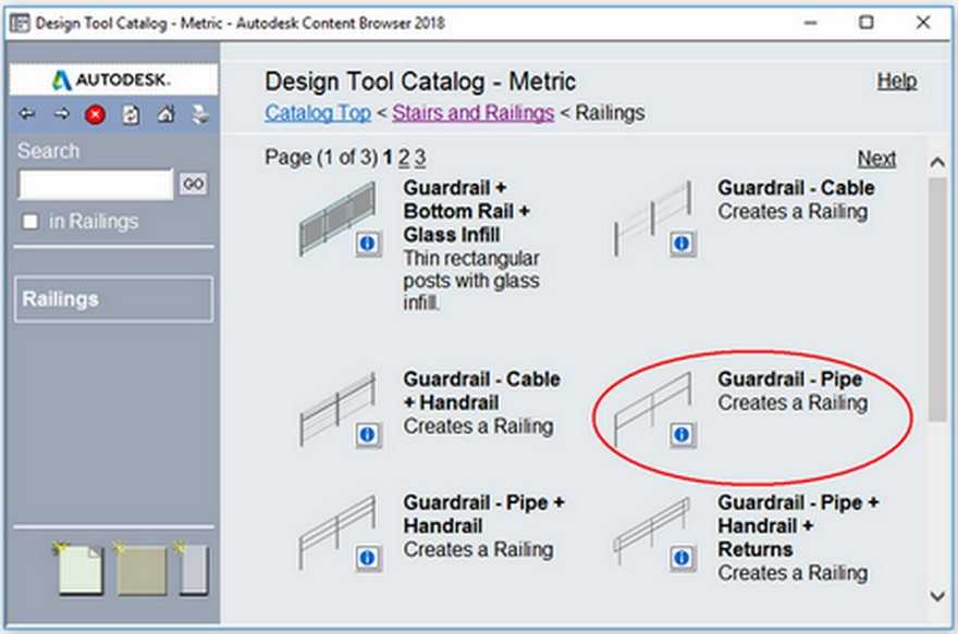 Fig.2.2.9.2 - Exterior Stair properties - Stair aca180 prop guardrailPipe 312394