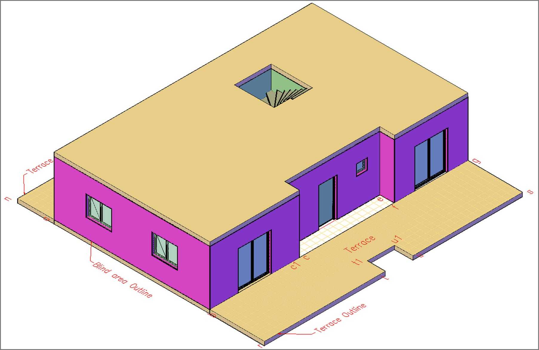 Fig.2.2.7.2 - Ground floor 3dview - Exterior Terraces