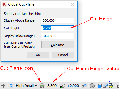 StatusBar globalCutPlane 